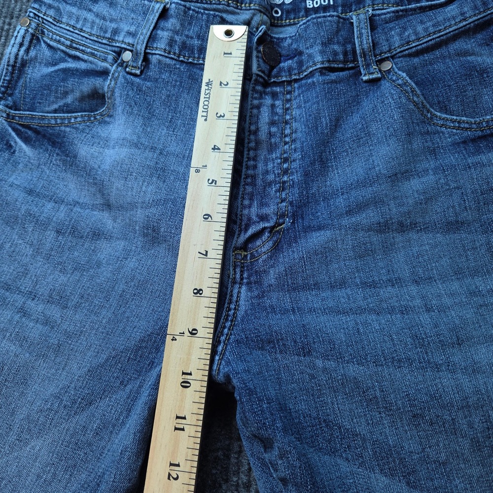 Wrangler Retro Slim Boot Jeans Mens 35x32 Blue Denim Western Cowboy Casual - Picture 7 of 10